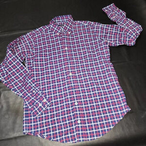 Brooks Brothers Fleece Boys Red Blue‎ Long Sleeve Button Down Shirt Large